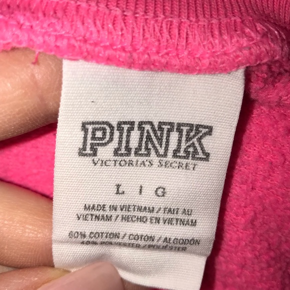 🚫SOLD🚫 VS PINK Pink/Black Varsity Pullover - Picture 5 of 5